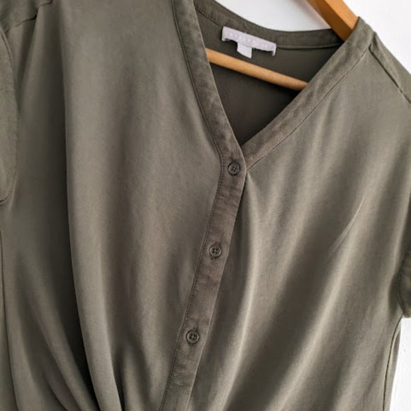 Chelsea 28 Olive Green Twist Bottom Blouse Size XXS - Picture 7 of 8